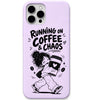 Running on Coffee & Chaos liquid silicone phone cover in Lavender