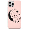 Sleepy Moon Ghost liquid silicone phone cover in Blush Pink
