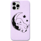 Sleepy Moon Ghost liquid silicone phone cover in Lavender