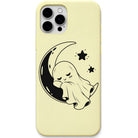 Sleepy Moon Ghost liquid silicone phone cover in Lemon Yellow