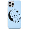 Sleepy Moon Ghost liquid silicone phone cover in Sky Blue