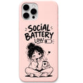 Social Battery Low Phone Cover – Pastel Liquid Silicone Case
