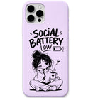 Social Battery Low liquid silicone phone cover in Lavender