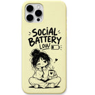 Social Battery Low liquid silicone phone cover in Lemon Yellow