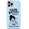 Social Battery Low liquid silicone phone cover in Sky Blue