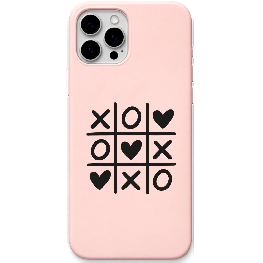 XO Heart Game liquid silicone phone cover in Blush Pink
