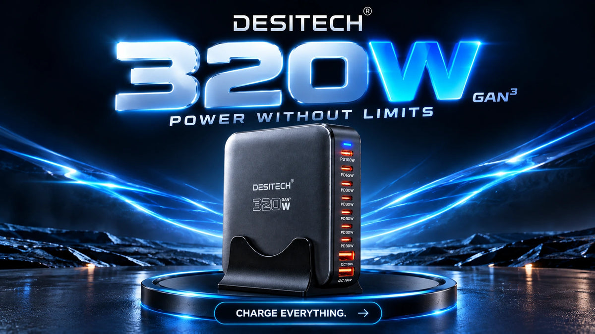 DesiTech 320W GaN3 — Power Without Limits. Charge Everything.