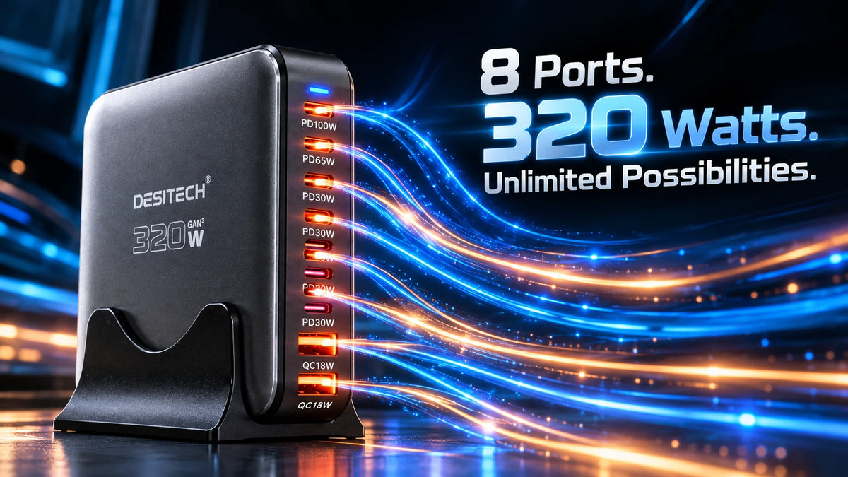 DesiTech 320W — 8 Ports. 320 Watts. Unlimited Possibilities.