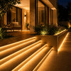LED rope lighting along steps