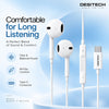 DesiTech Premium Type C Wired Earphones | For All Type C Mobile Models