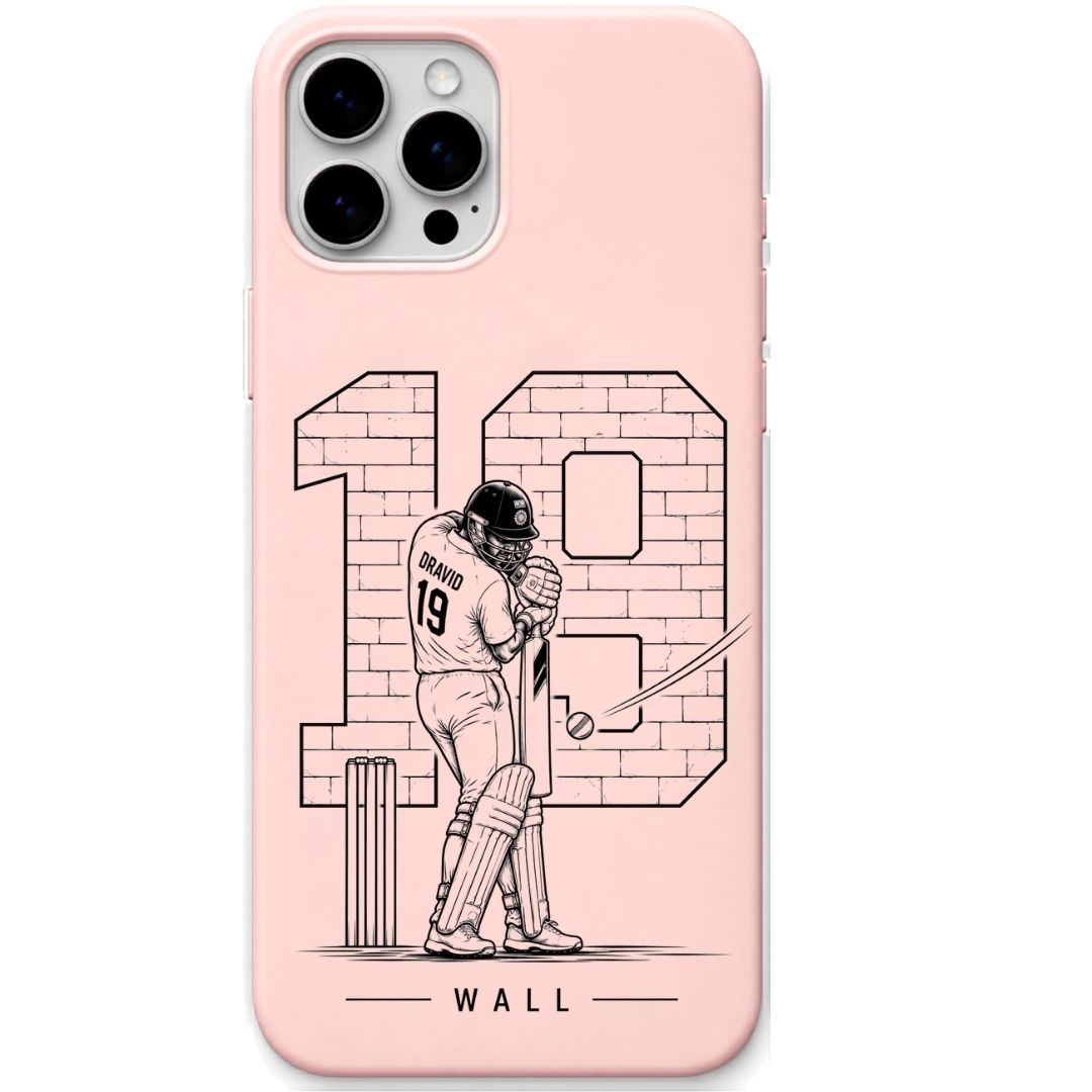 Dravid The Wall Blush Pink cricket mobile cover