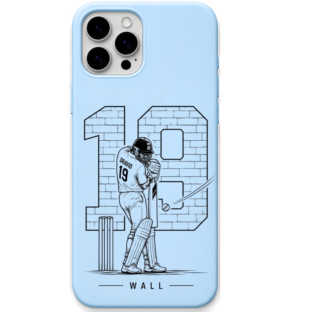 Dravid The Wall Sky Blue cricket mobile cover