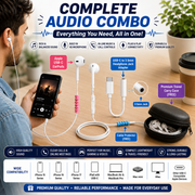 Apple iPhone Original USB-C EarPods + USB-C to 3.5mm Headphone Adapter | FREE Travel Carry Case & Cable Protector