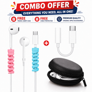 Apple iPhone Original USB-C EarPods + USB-C to 3.5mm Headphone Adapter | FREE Travel Carry Case & Cable Protector