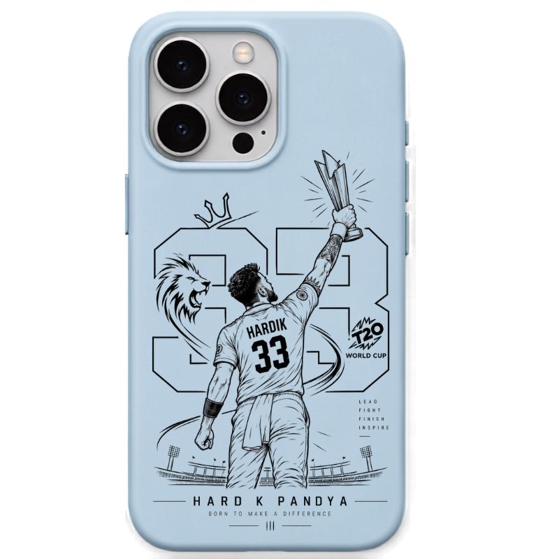 Hardik Pandya Sky Blue cricket mobile cover
