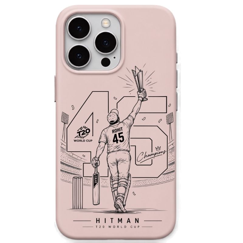 Hitman Rohit Lift The Worldcup Blush Pink cricket mobile cover