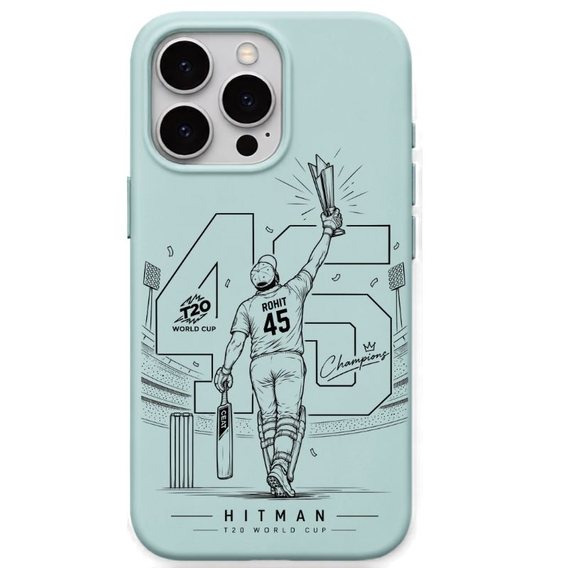Hitman Rohit Lift The Worldcup Mint Green cricket mobile cover