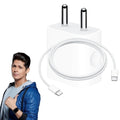 Apple 20W USB-C Charger For iPhone 15 & 16 Series (Adapter With Braided Cable)