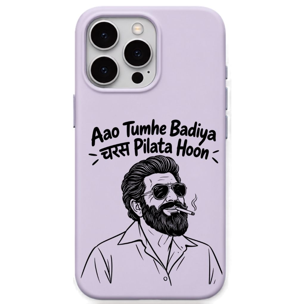 Aao Tumhe Badiya Charash Pilata Hoon meme iPhone cover in Lavender