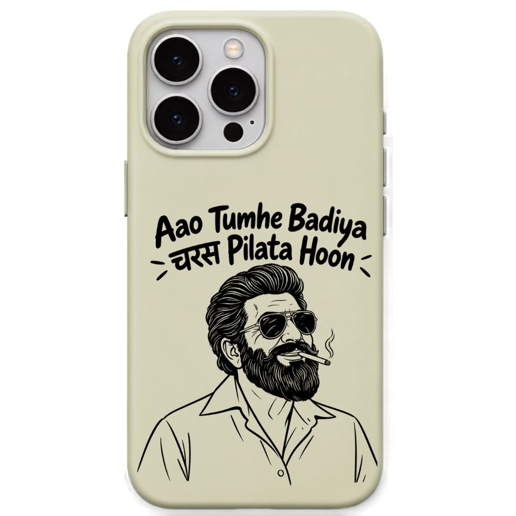 Aao Tumhe Badiya Charash Pilata Hoon meme iPhone cover in Lemon Yellow