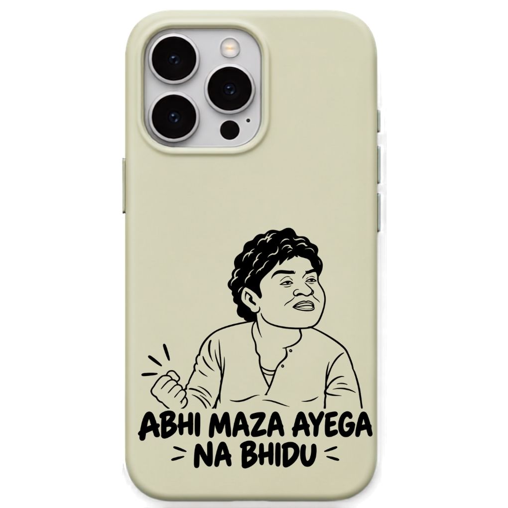 Abhi Maza Ayega Na Bhidu meme iPhone cover in Lemon Yellow