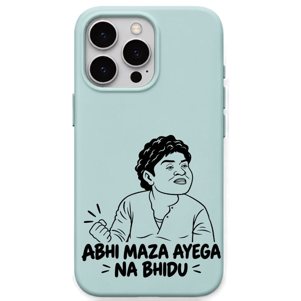Abhi Maza Ayega Na Bhidu meme iPhone cover in Mint Green