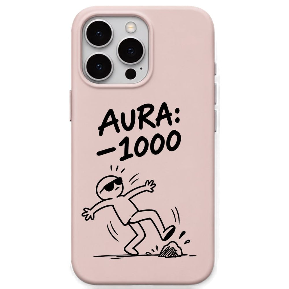 Aura -1000 meme iPhone cover in Blush Pink