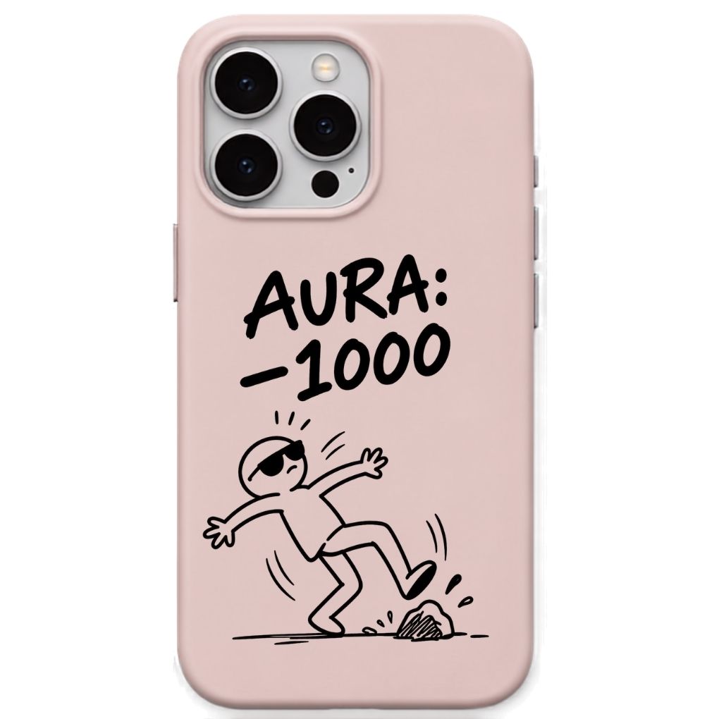 Aura -1000 meme iPhone cover in Blush Pink