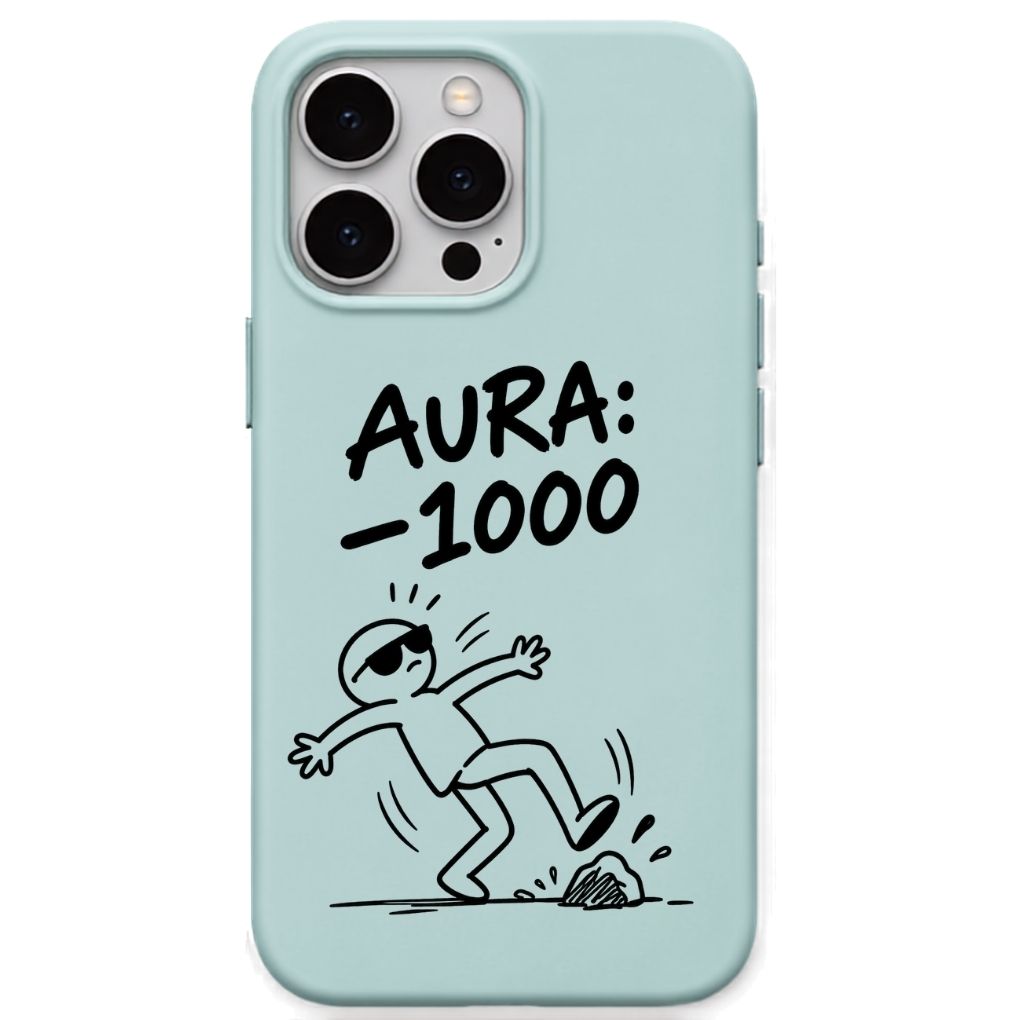 Aura -1000 meme iPhone cover in Mint Green