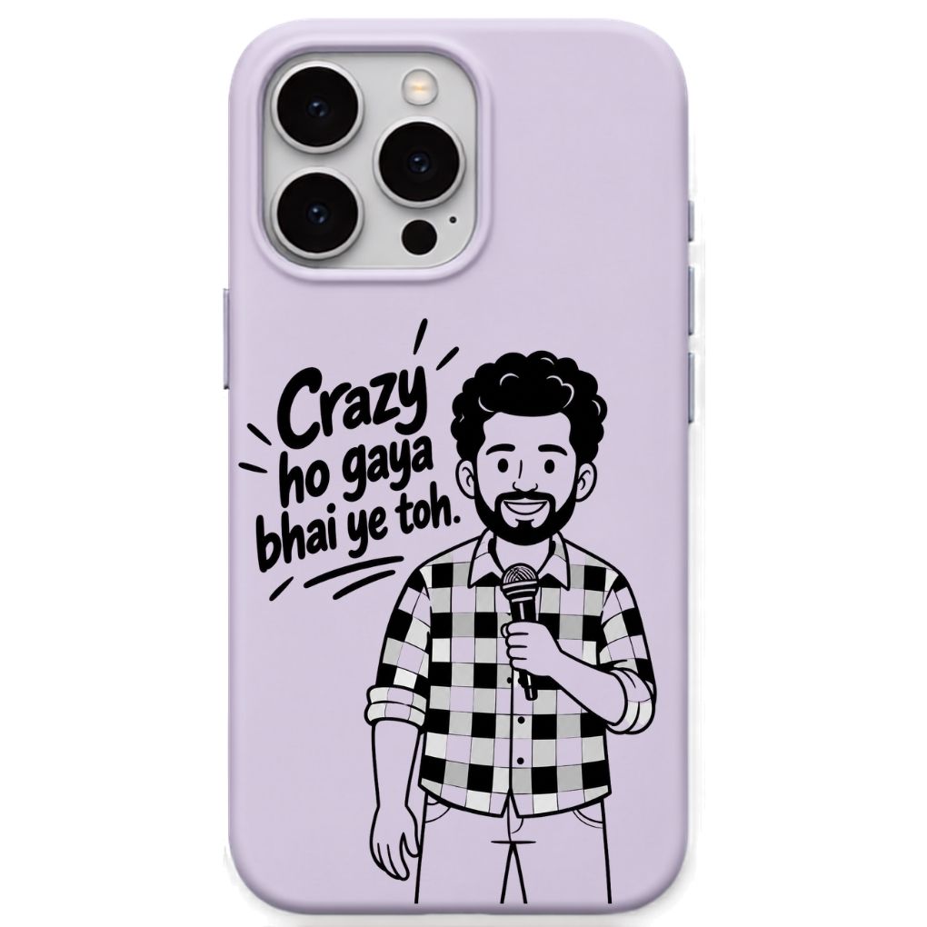 Crazy Ho Gaya Bhai Ye Toh meme iPhone cover in Lavender