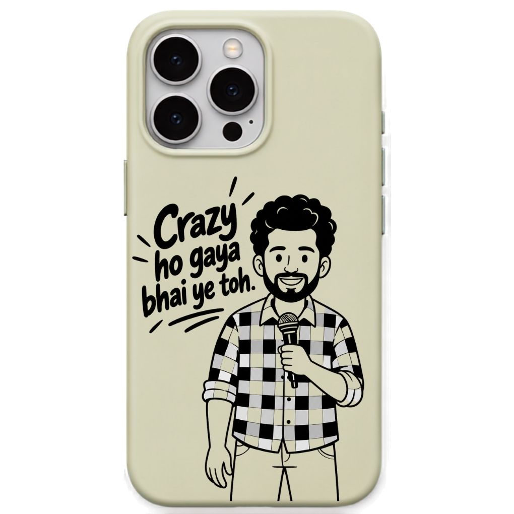 Crazy Ho Gaya Bhai Ye Toh meme iPhone cover in Lemon Yellow