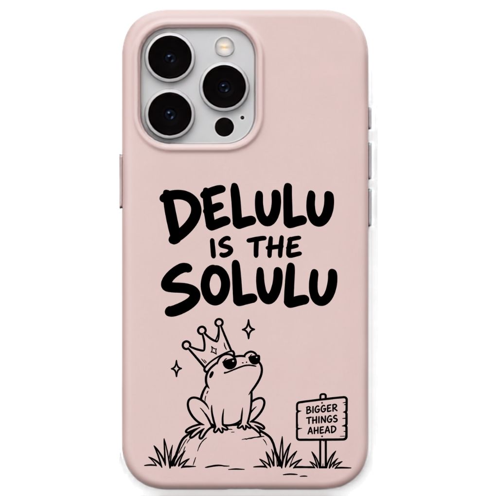 Delulu meme iPhone cover in Blush Pink
