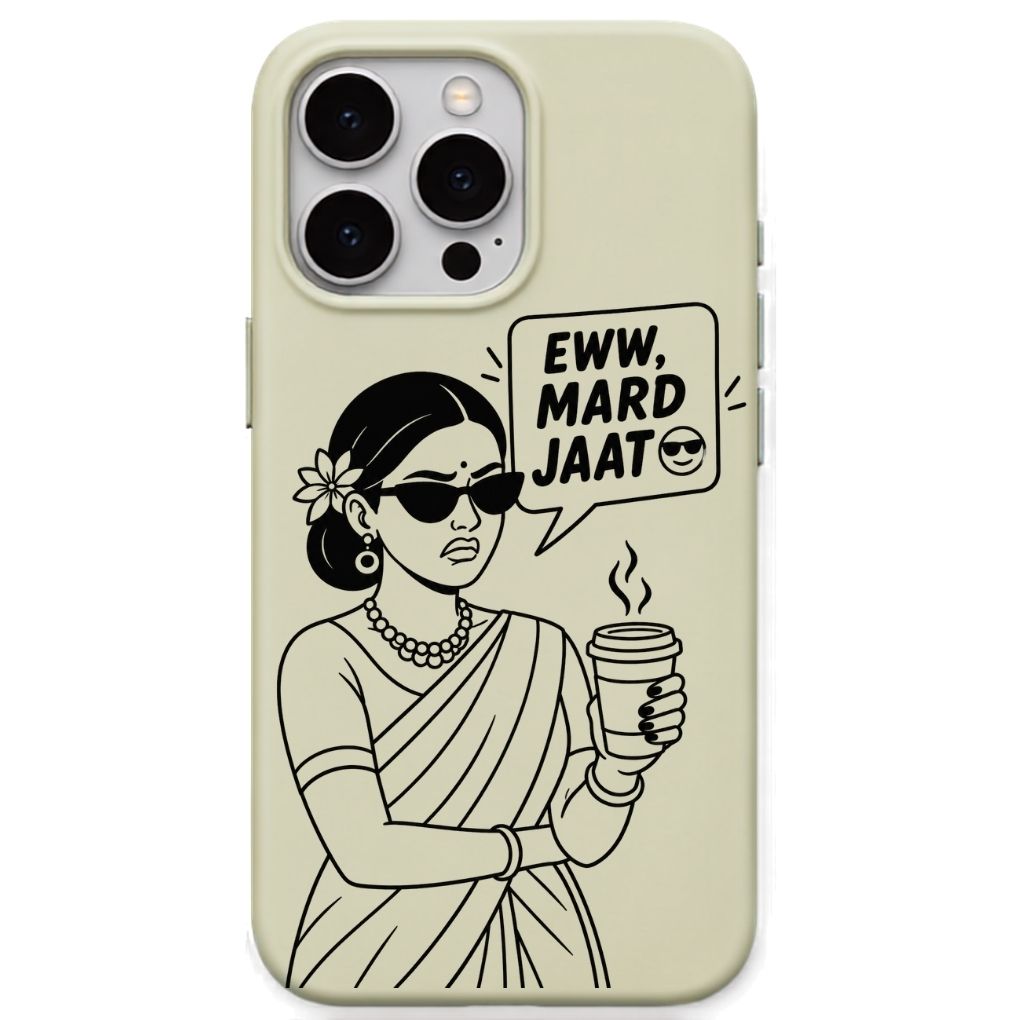 Eww Mard Jaat meme iPhone cover in Lemon Yellow