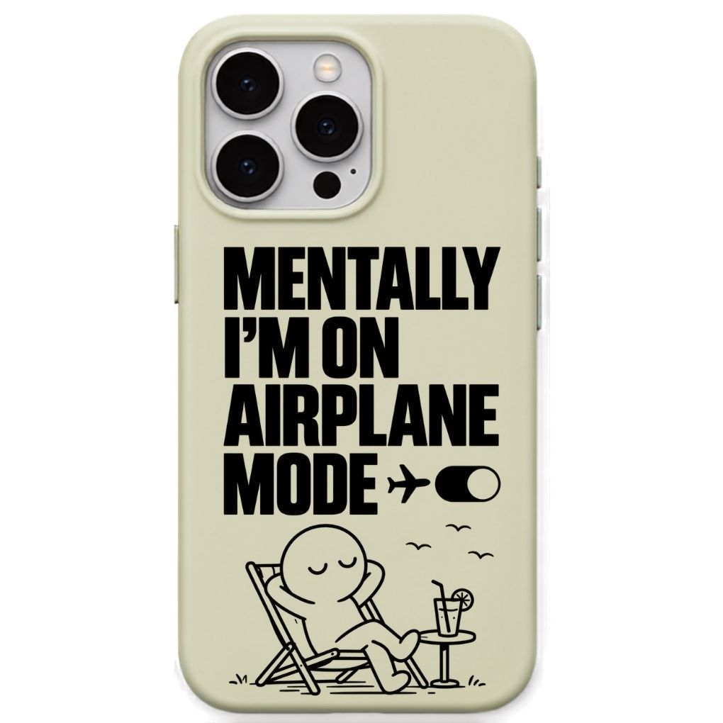 Mentally I Am on Airplane Mode meme iPhone cover in Lemon Yellow