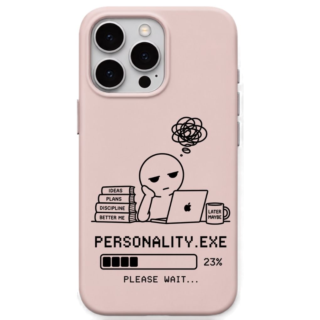 Personality.exe meme iPhone cover in Blush Pink