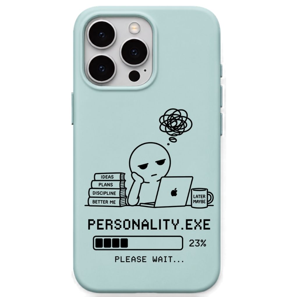 Personality.exe meme iPhone cover in Mint Green