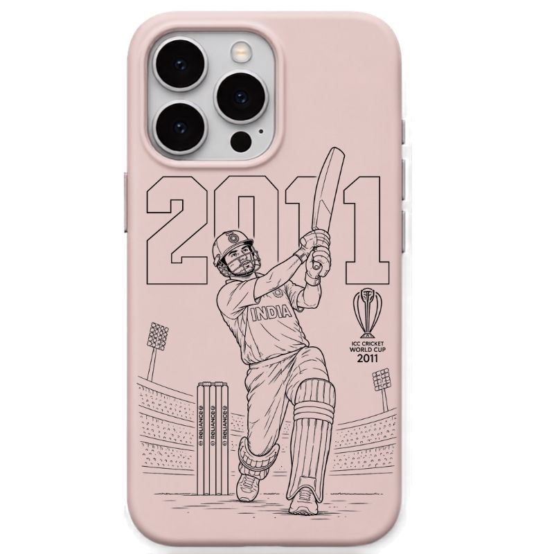 MS Dhoni Final Six Blush Pink cricket mobile cover