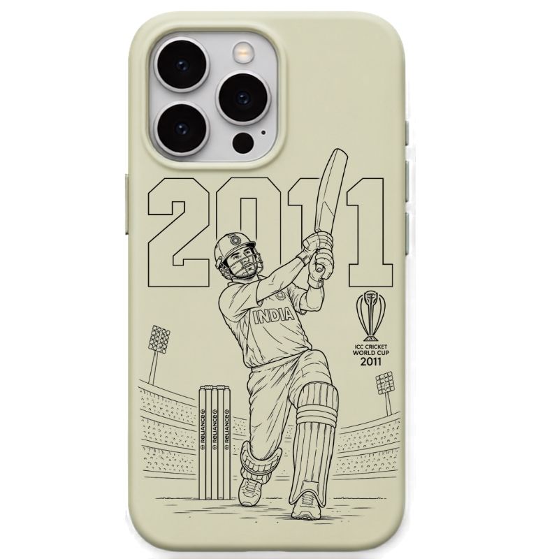MS Dhoni Final Six Lemon Yellow cricket mobile cover