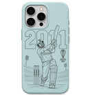 MS Dhoni Final Six Mint Green cricket mobile cover