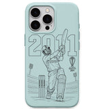 MS Dhoni Final Six Mint Green cricket mobile cover