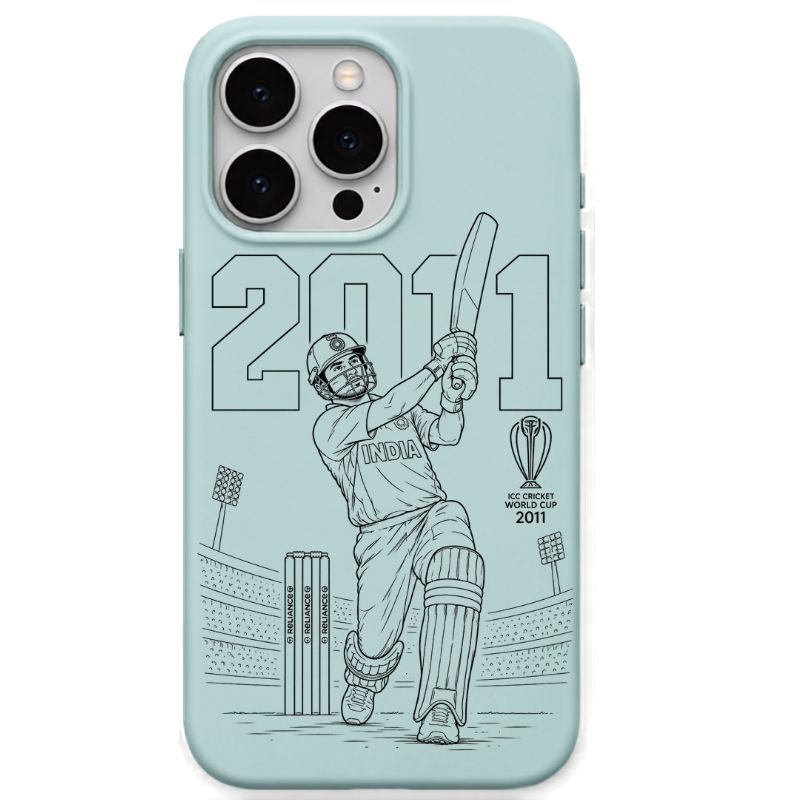 MS Dhoni Final Six Mint Green cricket mobile cover