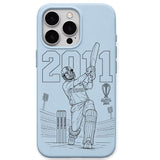 MS Dhoni Final Six Sky Blue cricket mobile cover