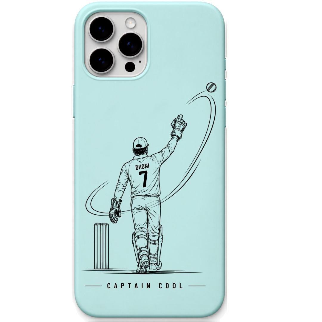MSD Captain Cool Mint Green cricket mobile cover