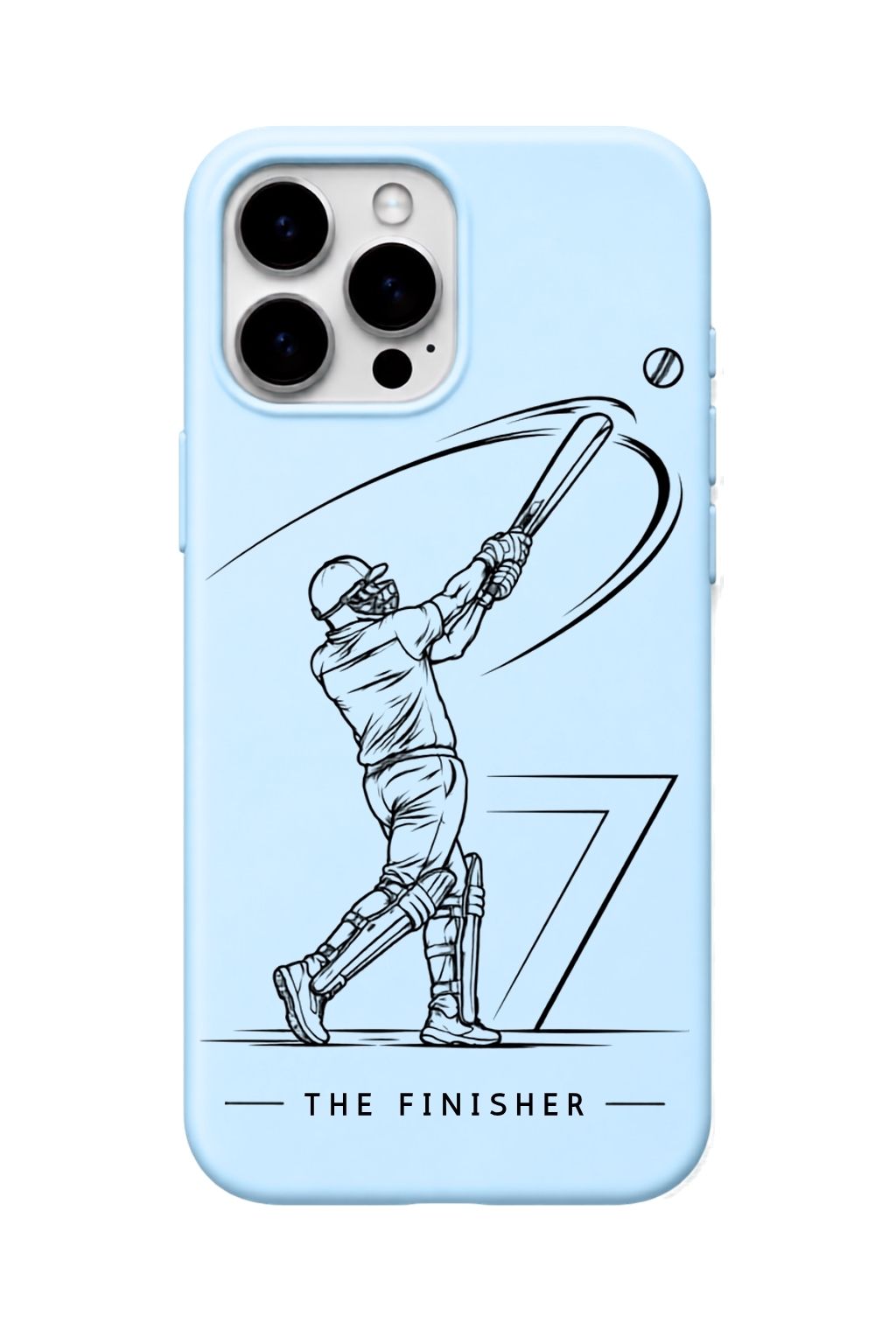 MSD The Finisher Sky Blue cricket mobile cover