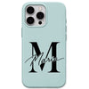 Classic Initial & Signature personalised phone cover in Mint Green