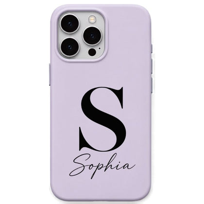 Classic Serif Name Monogram personalised phone cover in Lavender