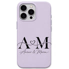 Couple Initials & Names personalised phone cover in Lavender