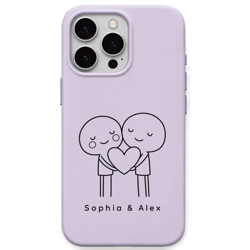 Cute Couple Names personalised phone cover in Lavender