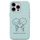 Cute Couple Names personalised phone cover in Mint Green