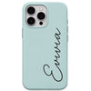 Elegant Script Name personalised phone cover in Mint Green